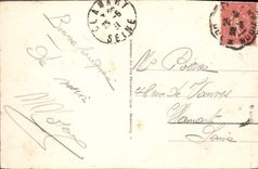 POSTAL Houlgate de la VENDIMIA una esquina de la playa