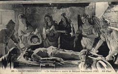 VINTAGE POSTCARD Saint Thegonnec the Sepulchre works of Jacques Lespaignol