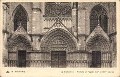 CPA Poitiers La Cathedrale Portails Et Facade