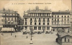 VINTAGE POSTCARD Angers Places La Poste Rallying