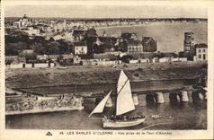VINTAGE POSTCARD Sables d'Olonne Seen from of the Tower of Arundel Boat