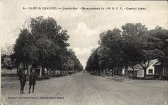 CPA Camp de Chalons Grande Rue Baraquements du 508eme RCC Quartier Loano Militaria