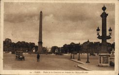 CPA Paris Place de la Concorde et Avenue des Champs Elysees