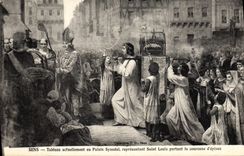 CPA Sens Tableau actuellement au Palais Synodal representant Saint louis 