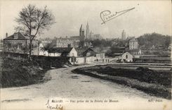 VINTAGE POSTCARD Sens Seen from of the Road of Meaux