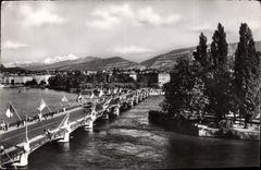 MODERN CARD Geneva the Bridge of Mont Blanc