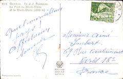 MODERN CARD Geneva the Bridge of Mont Blanc