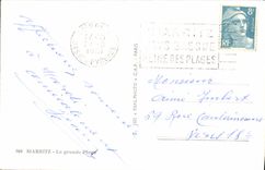 VINTAGE POSTCARD Biarritz Main beach