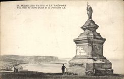 VINTAGE POSTCARD Seas Les Bains and Treport Seen from of Notre Dame of the Fountain