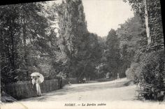 VINTAGE POSTCARD Niort the Public garden
