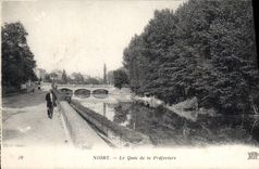 VINTAGE POSTCARD Niort the Quay of the Prefecture