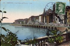 VINTAGE POSTCARD Menton the Old city