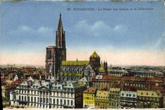 VINTAGE POSTCARD Strasbourg Patais of Rohan and the Cathedral