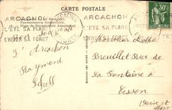 Playa de Armaingaud del sanatorio de la observación de la POSTAL de la VENDIMIA del sanatorio de la observación de Armaingaud