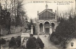 VINTAGE POSTCARD Beaunant La Chapelle and the Statue of Jeanne d' Arc