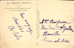 VINTAGE POSTCARD St Jean de Luz the Port and Quay of Infante Boats