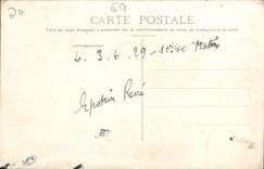 VINTAGE POSTCARD Winnowing machine Dam Overflow