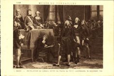 Museo Versalles de la POSTAL de la VENDIMIA para doblar la instalación del consejo del estado al paladar de pequeño Luxemburgo