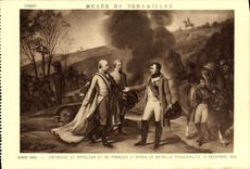 VINTAGE POSTCARD Museum Of Versailles Baron Gros Interview of Napoleon and François II after the battle of Austerlitz Napoleon 1st