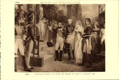 VINTAGE POSTCARD Musee Of Versailles Napoleon receives the queen of Prussia has Tilsitt Napoleon 1st
