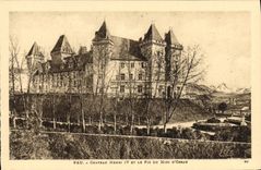 Castillo Enrique de Pau de la POSTAL de la VENDIMIA IV y el pico del D del sur Ossau