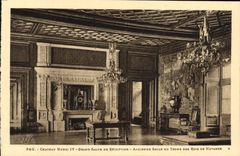 Sitio grande del trono del sitio de recepción de Enrique IV del castillo de Pau de la POSTAL de la VENDIMIA viejo de los reyes de Navarra