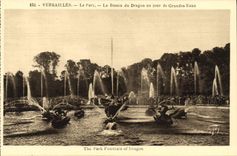 POSTAL Versalles de la VENDIMIA el parque el lavabo del dragón un día de agua grande