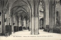 VINTAGE POSTCARD Bourges Interieur Of the Cathedral Circumference of the chorus Dimensions Northern