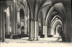 VINTAGE POSTCARD Interior Bourges Of the Cathedral 3rd Nave