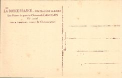 VINTAGE POSTCARD Loire ch4ateau Castle De Langeais seen through a window of the current castle