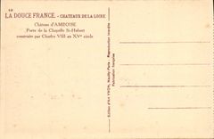 VINTAGE POSTCARD Castle D' Amboise Carries Vault St Hubert