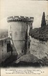 POSTAL Chinon de la VENDIMIA las zanjas y la torre De Boissy del castillo