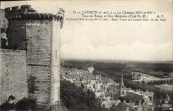POSTAL Chinon de la VENDIMIA la vuelta De Boissy del castillo y visión