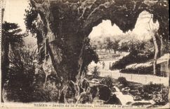 VINTAGE POSTCARD Nimes Interior Garden Of the Fountain of the cave