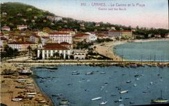 VINTAGE POSTCARD Cannes the Casino And the Beach