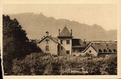 VINTAGE POSTCARD Aix Les Bains the town hall Old castle of the marquis d' Aix