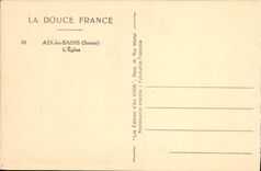 VINTAGE POSTCARD Aix Les Bains the Church