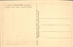 VINTAGE POSTCARD Holy Thegonnec the Church Frontage And Porch