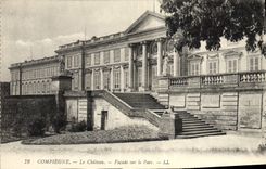 VINTAGE POSTCARD Compiegne the Castle Frontage On the Park