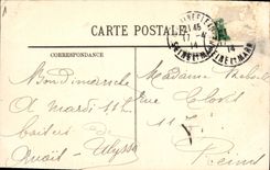 POSTAL Fontainebleau de la VENDIMIA el paladar y la charca de carpas