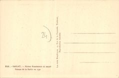 La casa de Sarlat de la POSTAL de la VENDIMIA Renacimiento o era Etienne nato del banco de ahorros de Boetie Banque