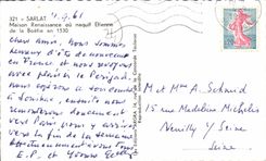 CPM Sarlat Maison Renaissance Ou Naquit Etienne de la Boetie Banque Caisse d'Epargne