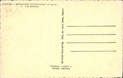 VINTAGE POSTCARD Lannion Monastery Sainte Anne Vue generame
