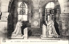 VINTAGE POSTCARD the Abbey Of St Denis the crypt Rules of Louis XVI and Marie Antoinette
