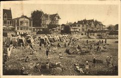 VINTAGE POSTCARD Arcachon the Beach the hour Of the Bath