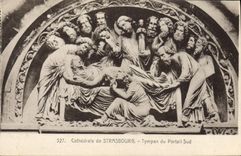 VINTAGE POSTCARD Cathedral Of Strasbourg Tympanum Of the Southern Gate
