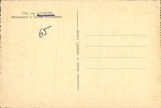 Monumento pesado Sainte Bernadette de la POSTAL de la VENDIMIA