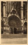 VINTAGE POSTCARD Bourges the Cathedral Central Porch