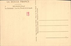 VINTAGE POSTCARD Bourges the Cathedral Five Gates of the Frontage