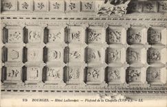 VINTAGE POSTCARD Bourges Hotel Lallemant Ceiling of the Vault